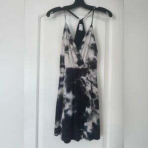 Melrose and Market Black and White Tie-Dye Dress   NWOT   Sz S